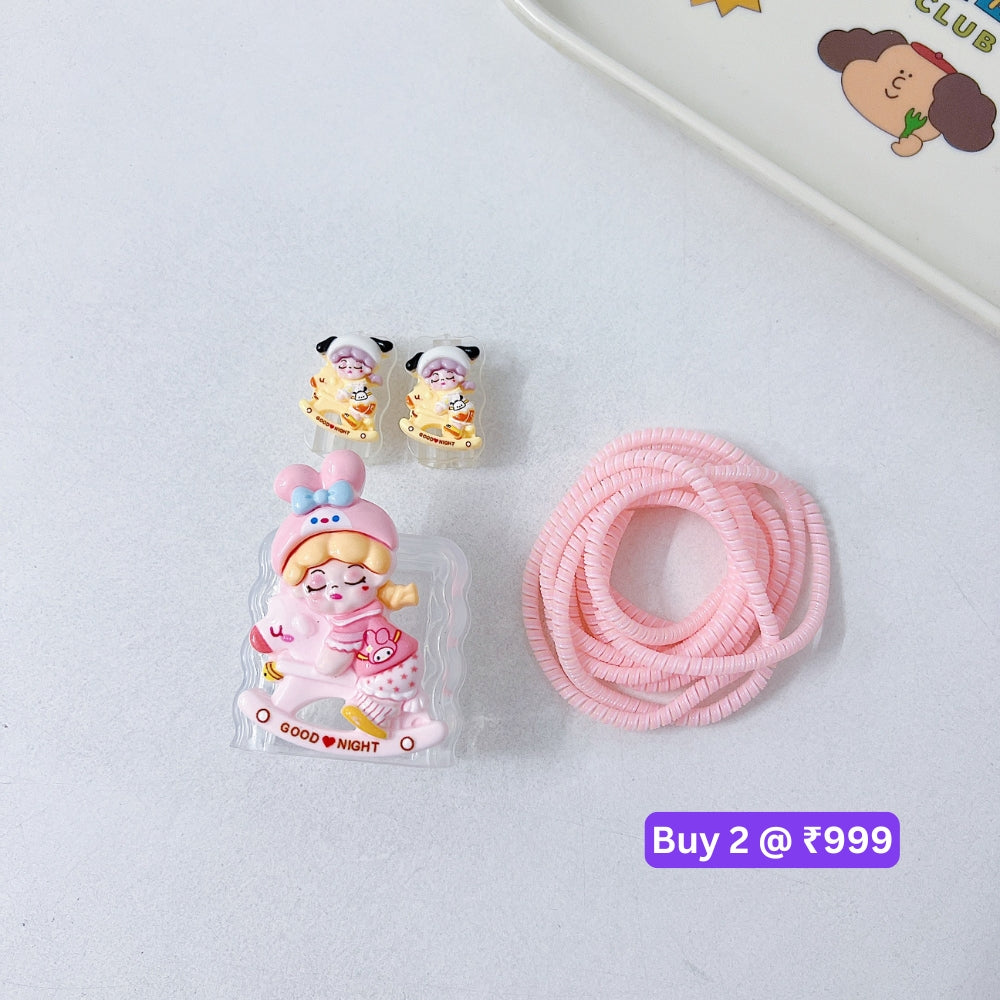 3D Cute Cartoon Doll Charger Case