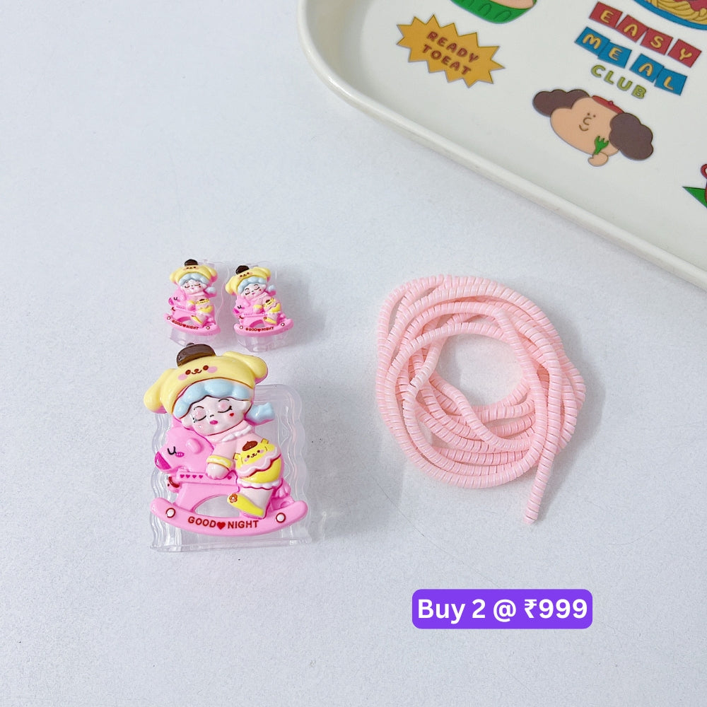 3D Cute Cartoon Doll Charger Case