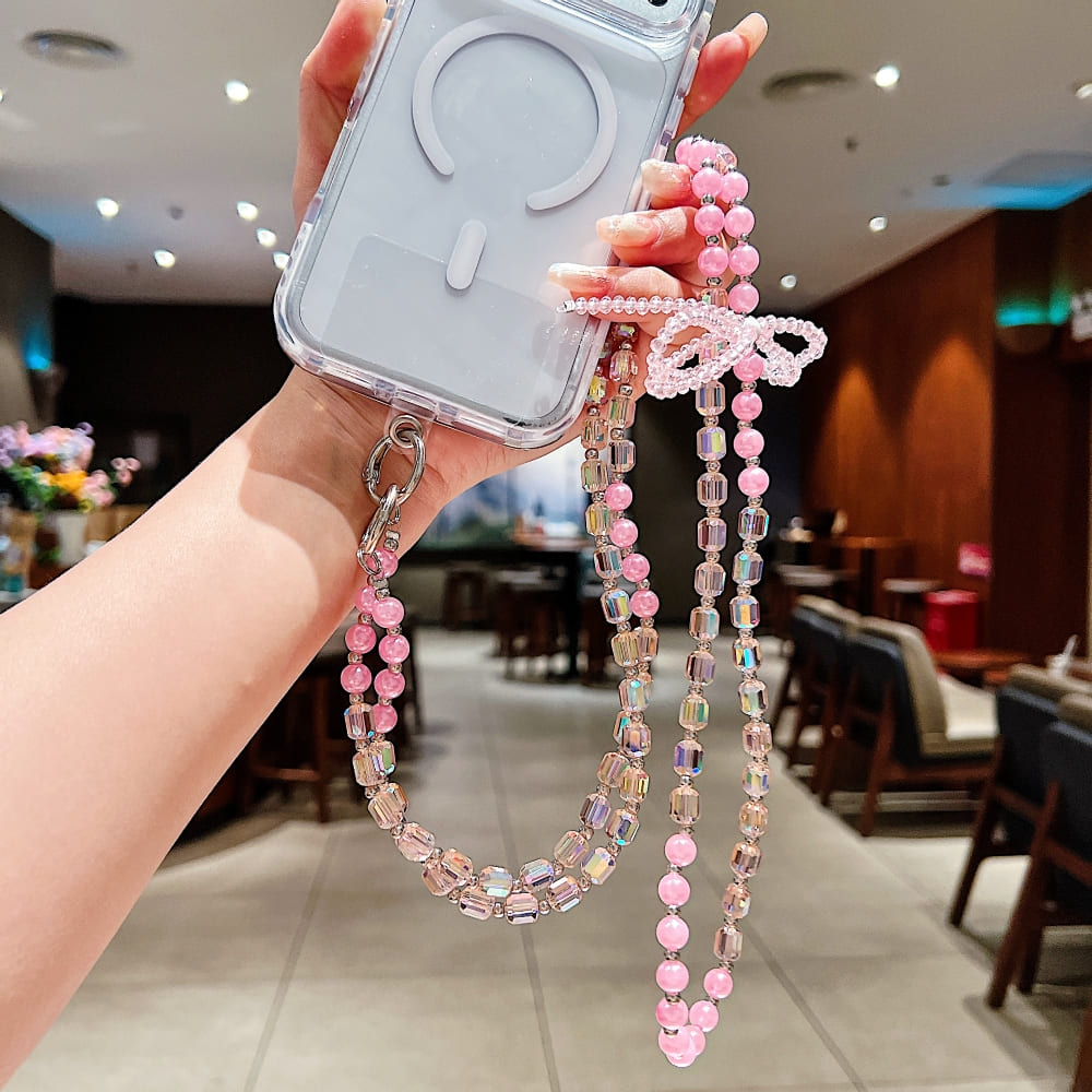 Blush Butterfly Sugar Bow Phone Chain | Phone Strap