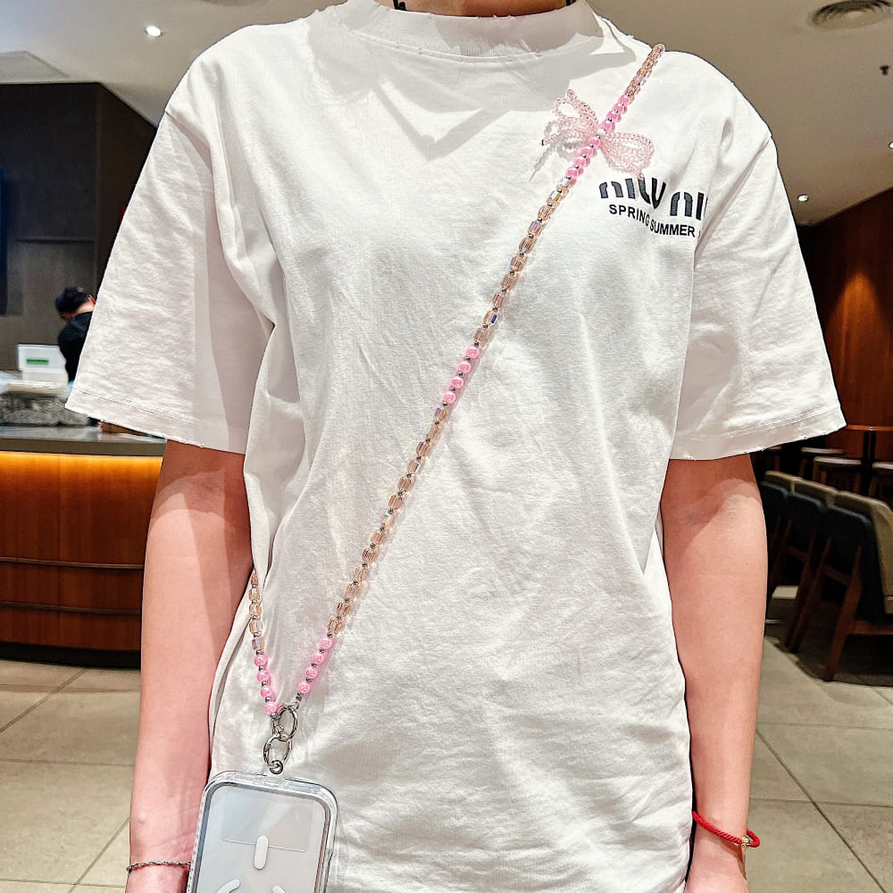 Blush Butterfly Sugar Bow Phone Chain | Phone Strap