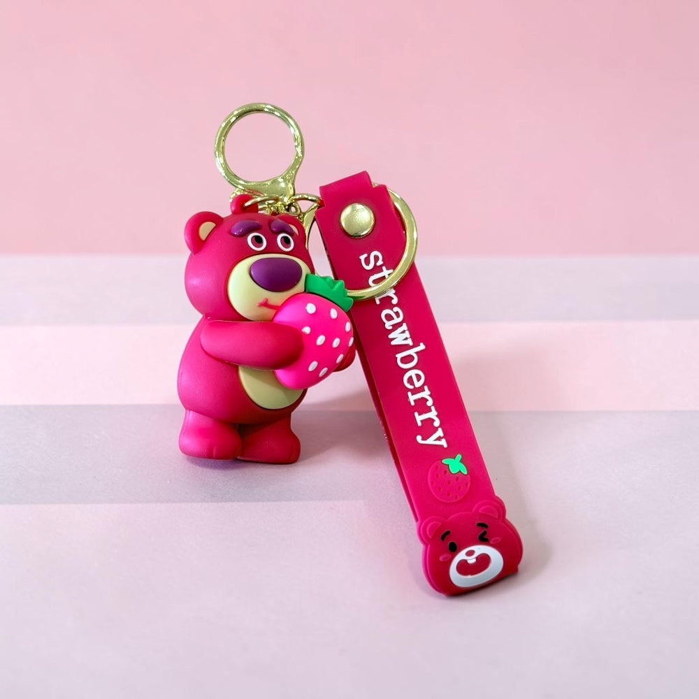 Creative Strawberry Bear Keychain | Handbag Charm | Phone Charm
