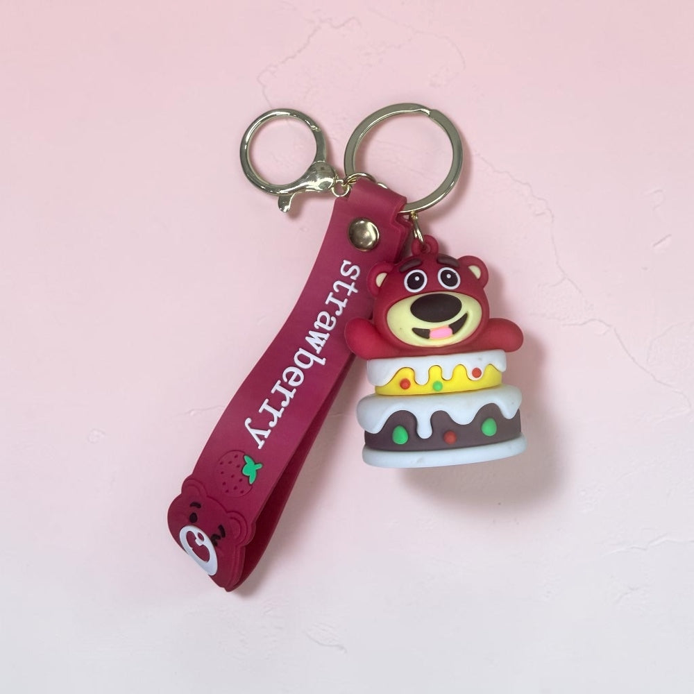 Creative Strawberry Bear Keychain | Handbag Charm | Phone Charm