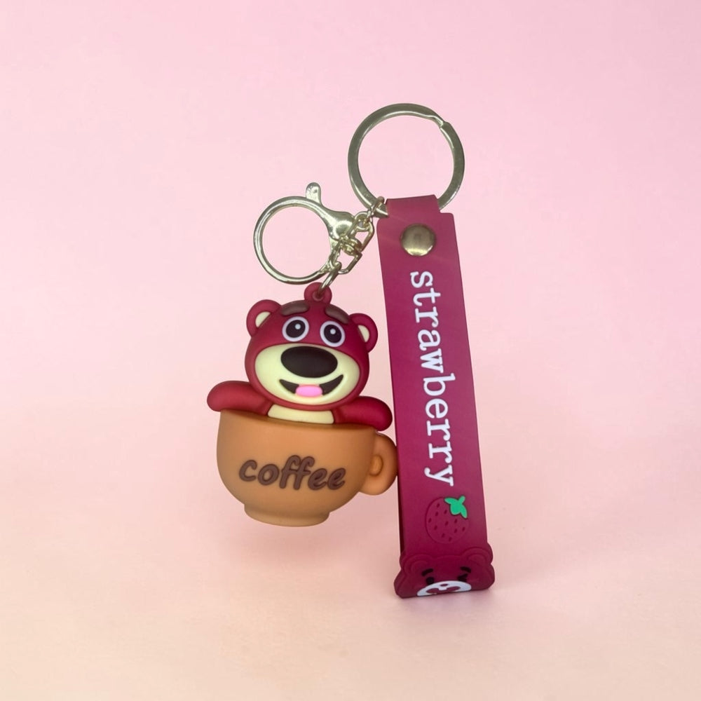 Creative Strawberry Bear Keychain | Handbag Charm | Phone Charm