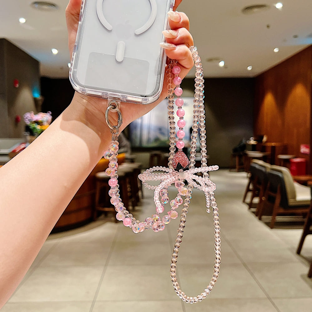 Diamond Bow Drop Phone Chain | Phone Strap