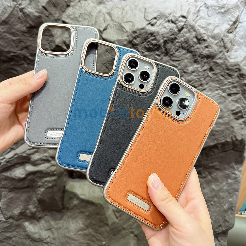 Electroplated Chrome PU Leather Phone Case