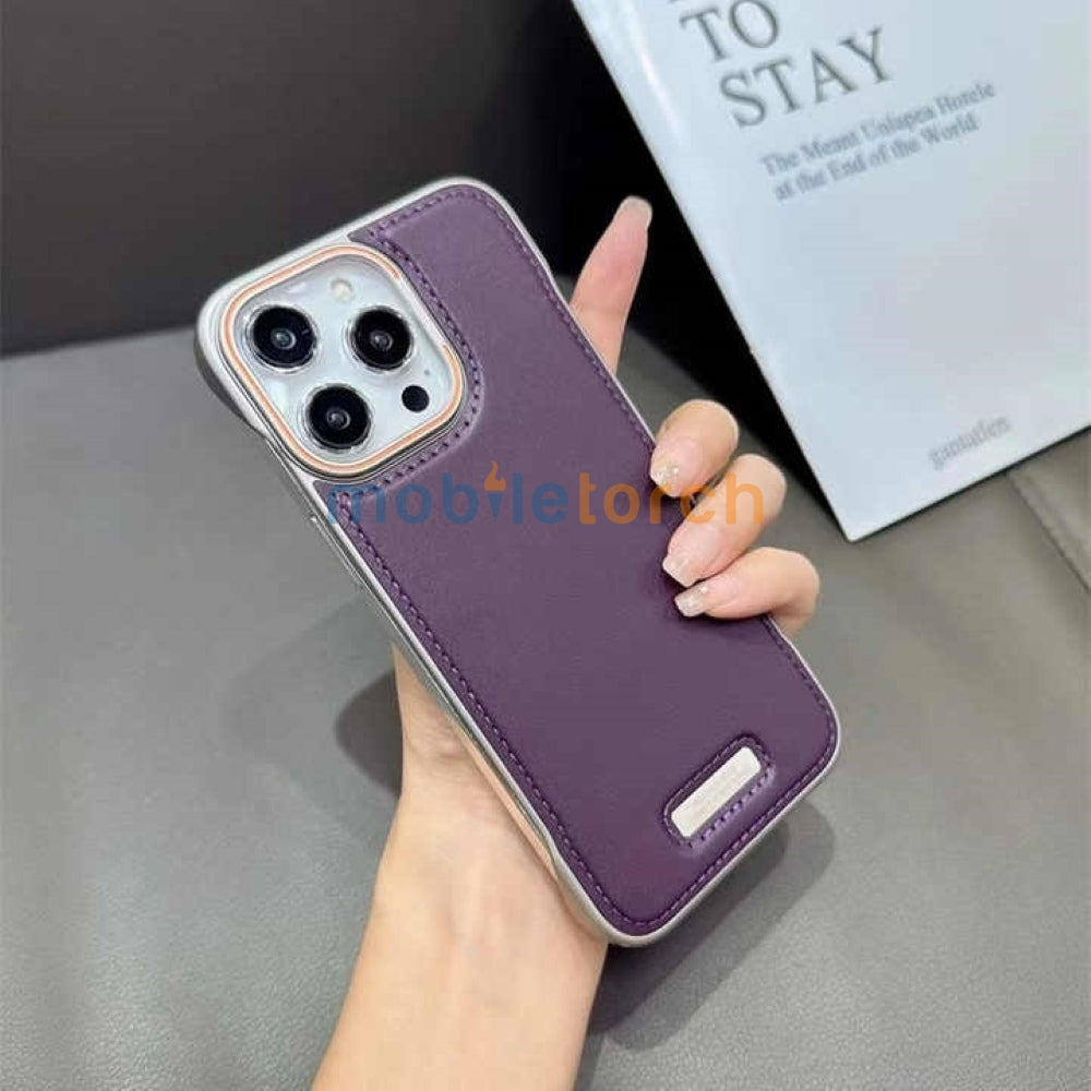 Electroplated Chrome PU Leather Phone Case