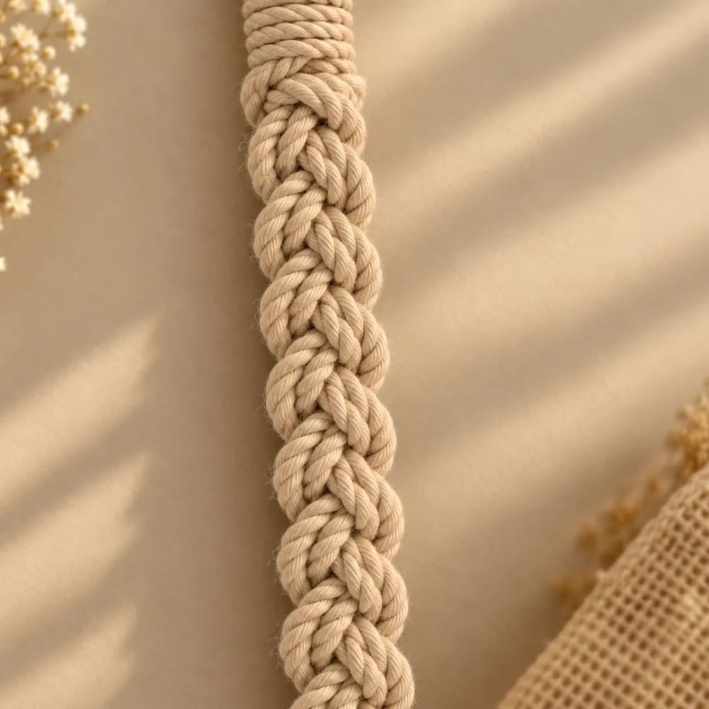Handwoven Beige Crossbody Bag with Braided Strap