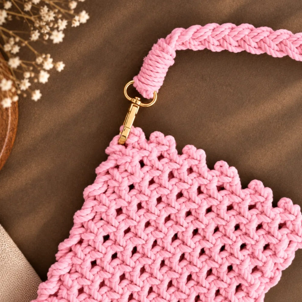 Handwoven Beige Crossbody Bag with Braided Strap