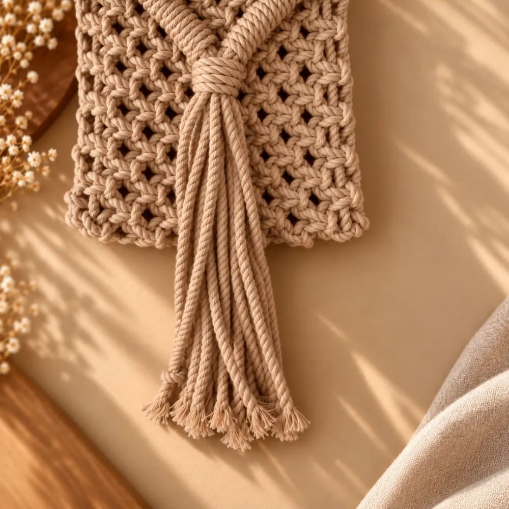 Handwoven Macrame Purse with Braided Strap