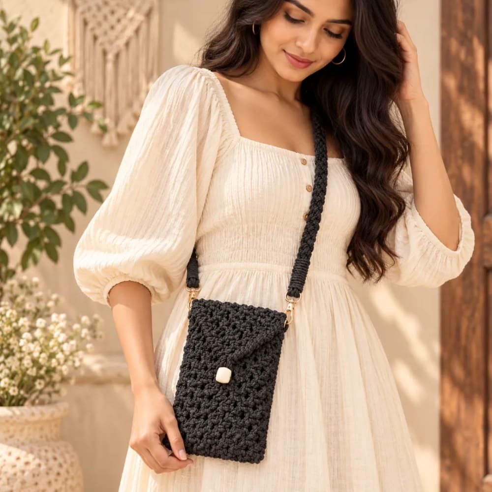 Handwoven Mini Crossbody Bag with Braided Strap