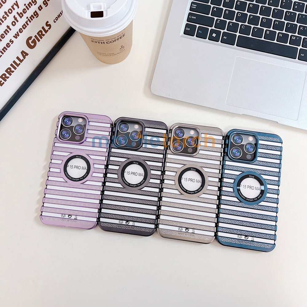 Lines Fiber Texture Logo Cut PC (Hard) Slim Thin Phone Case