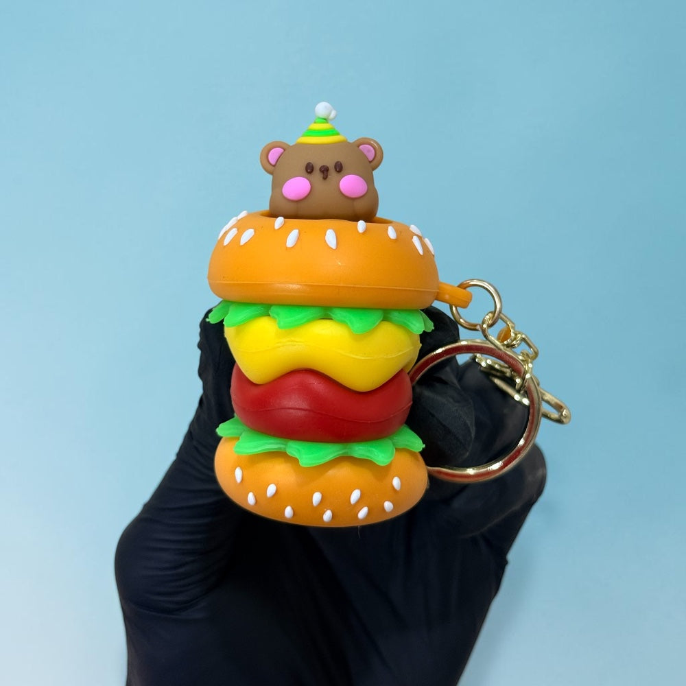 Mini Burger Bites Keychain | Handbag Charm | Phone Charm