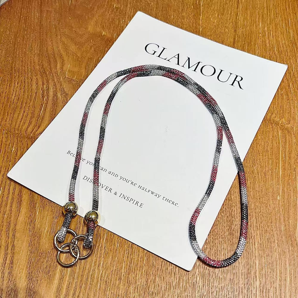 Silver Stardust Rhinestone Phone Chain | Phone Strap