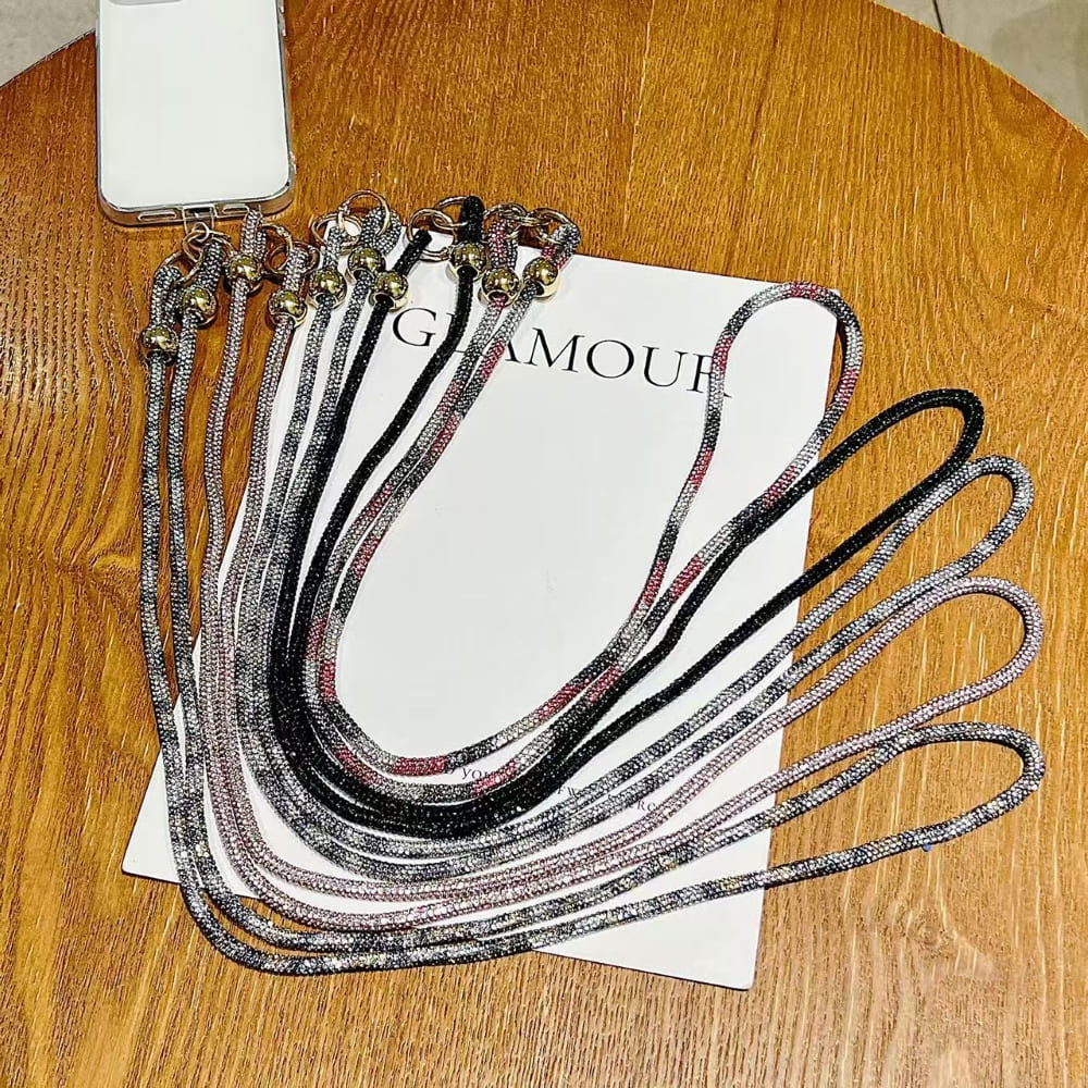 Silver Stardust Rhinestone Phone Chain | Phone Strap