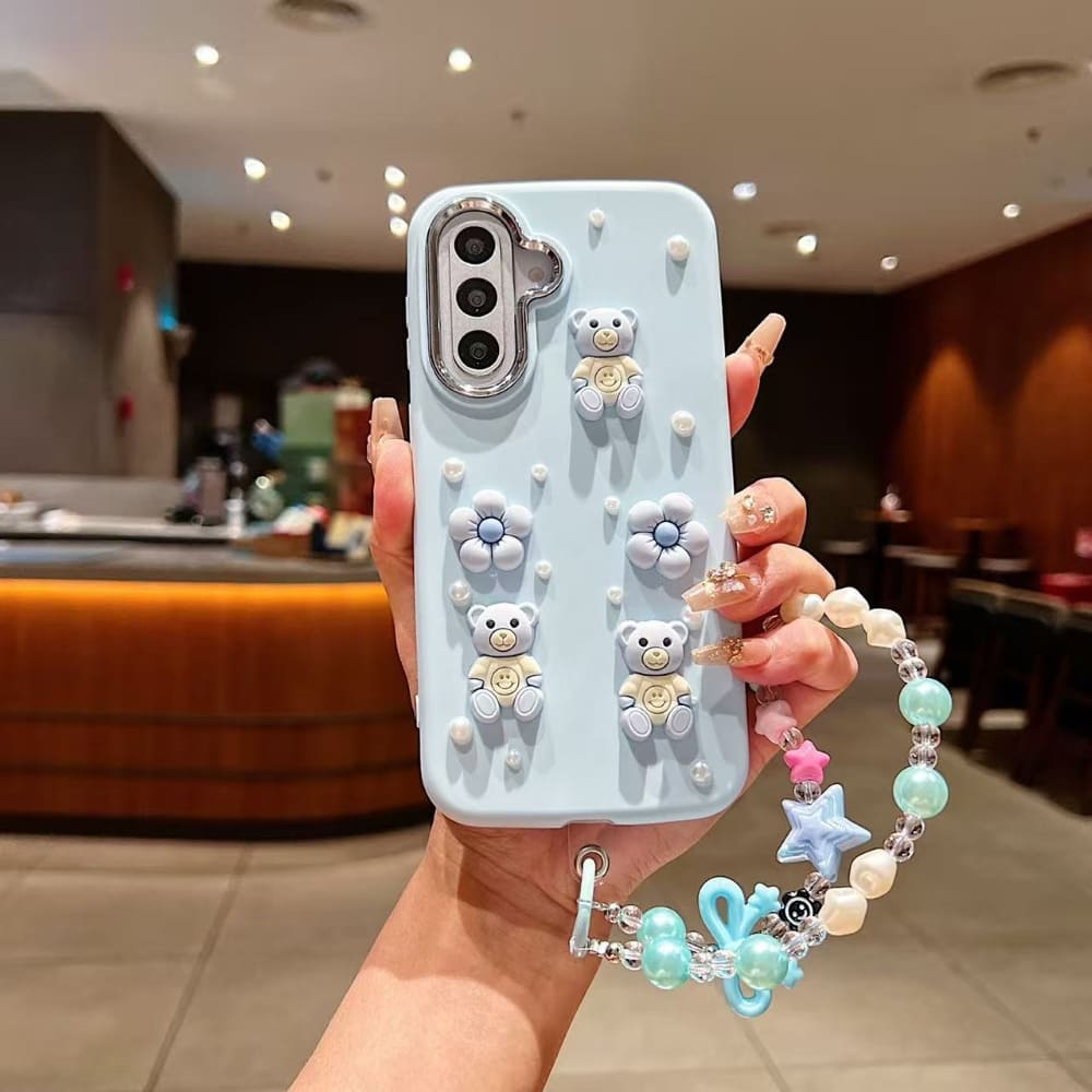 Teddy Sprinkle Phone Case with Bracelet