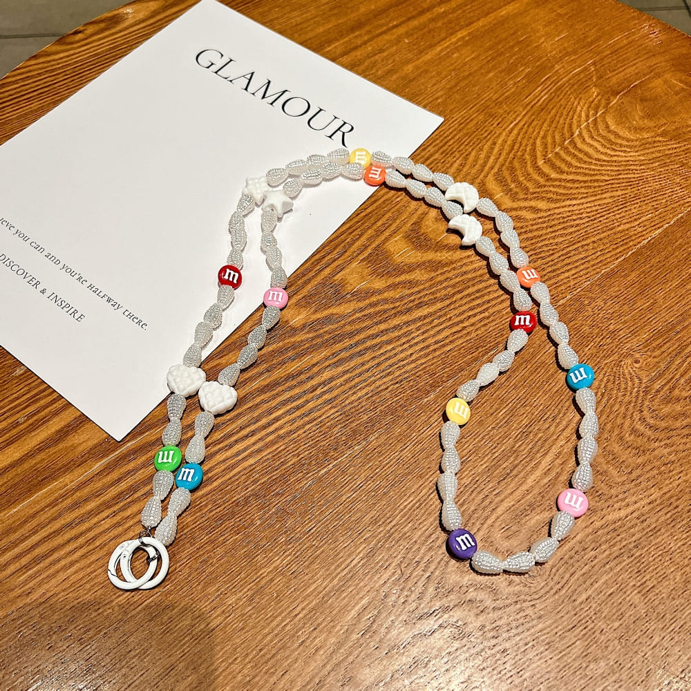 Tulip Pearl MoonStar Bead Phone Chain | Phone Strap