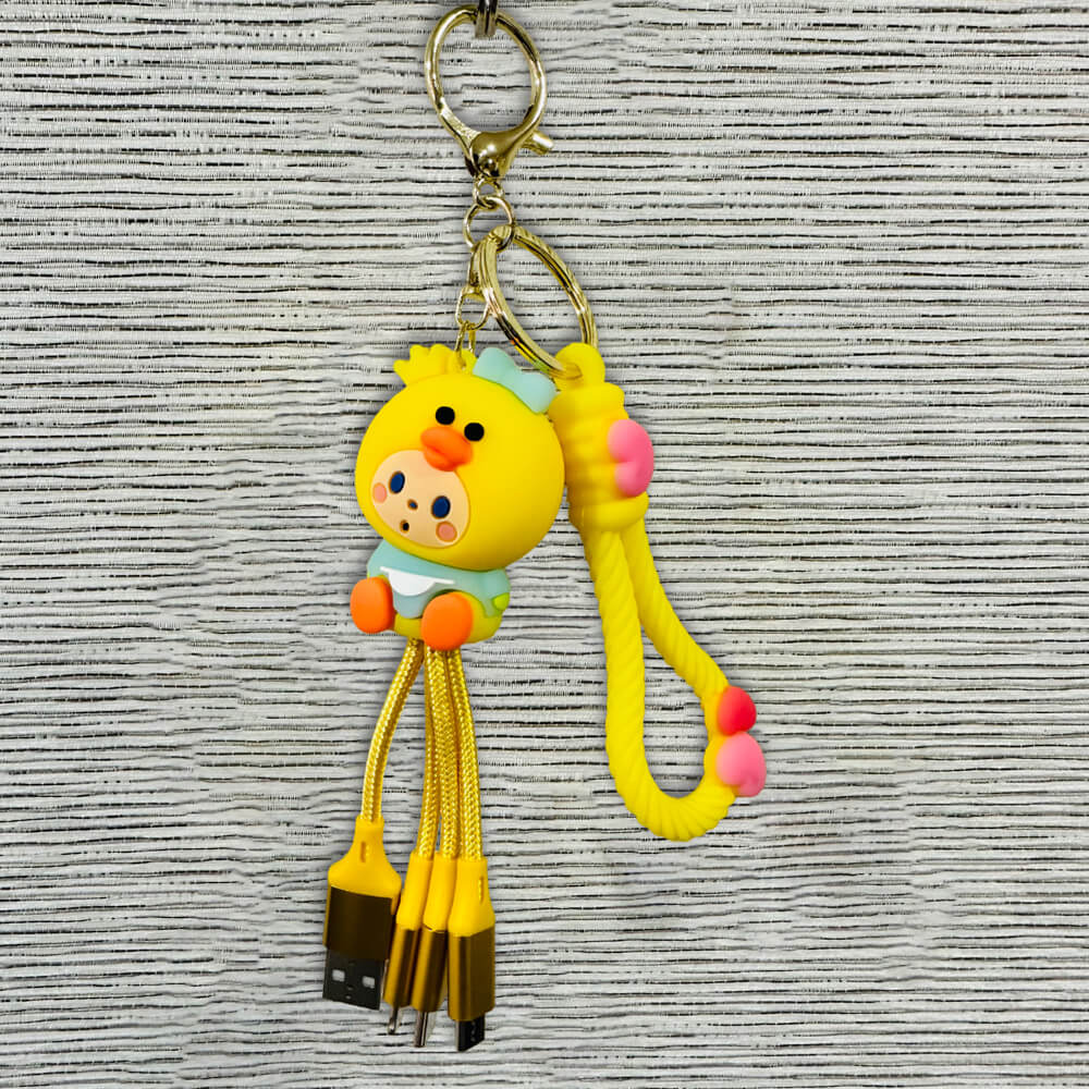 Creative Cute Multi Cable | 3 in 1 Charger Keychain Cable