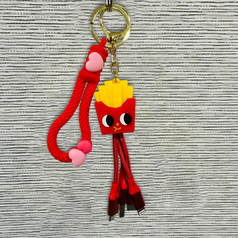 Creative Cute Multi Cable | 3 in 1 Charger Keychain Cable