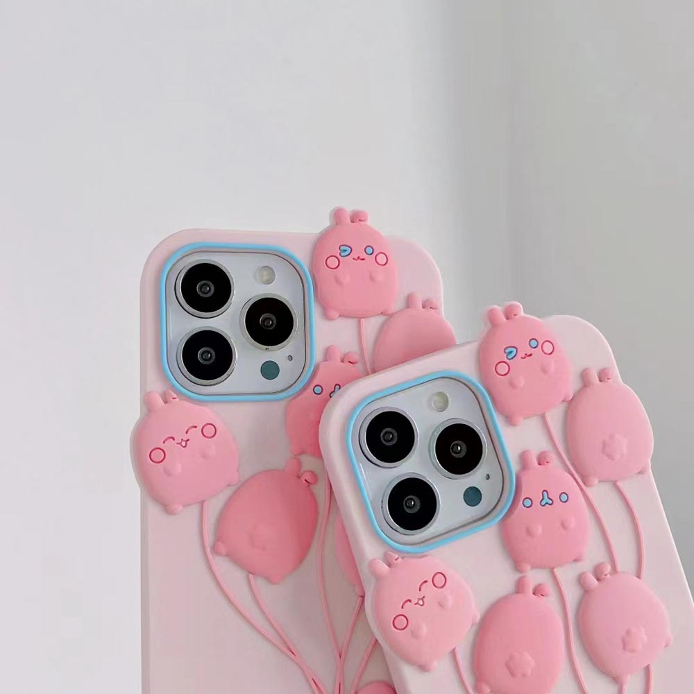 Luxury 3D Balloon Rabbit Silicone Soft Cover - iPhone 12 Pro Max