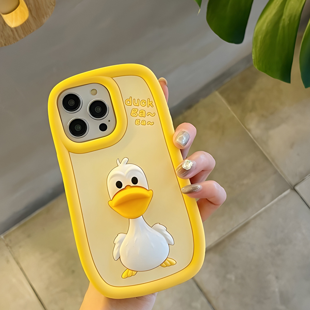 3D Duck Silicone Soft Protective Phone Case - iPhone 15 Pro Max