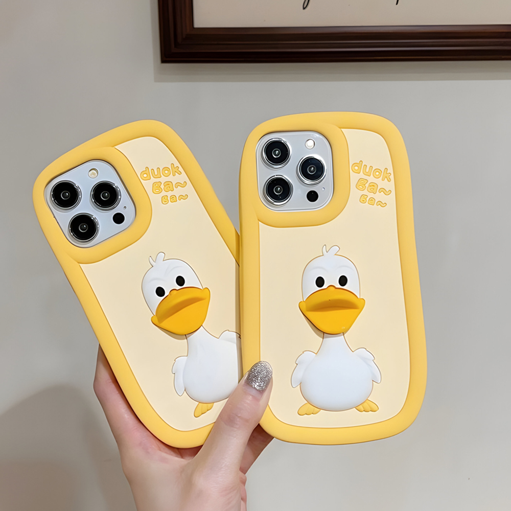 3D Duck Silicone Soft Protective Phone Case - iPhone 15 Pro Max