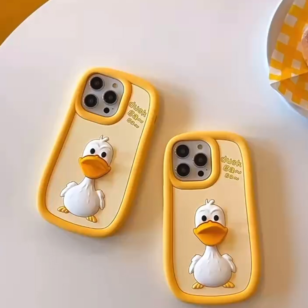 3D Duck Silicone Soft Protective Phone Case - iPhone 15 Pro Max