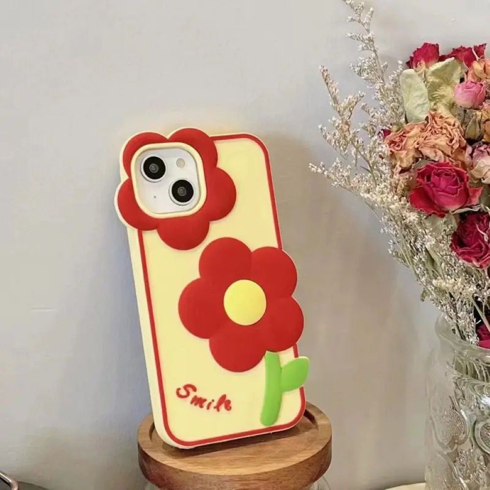 3D Flower Cartoon Shockproof Silicone Soft Cover - iPhone 11