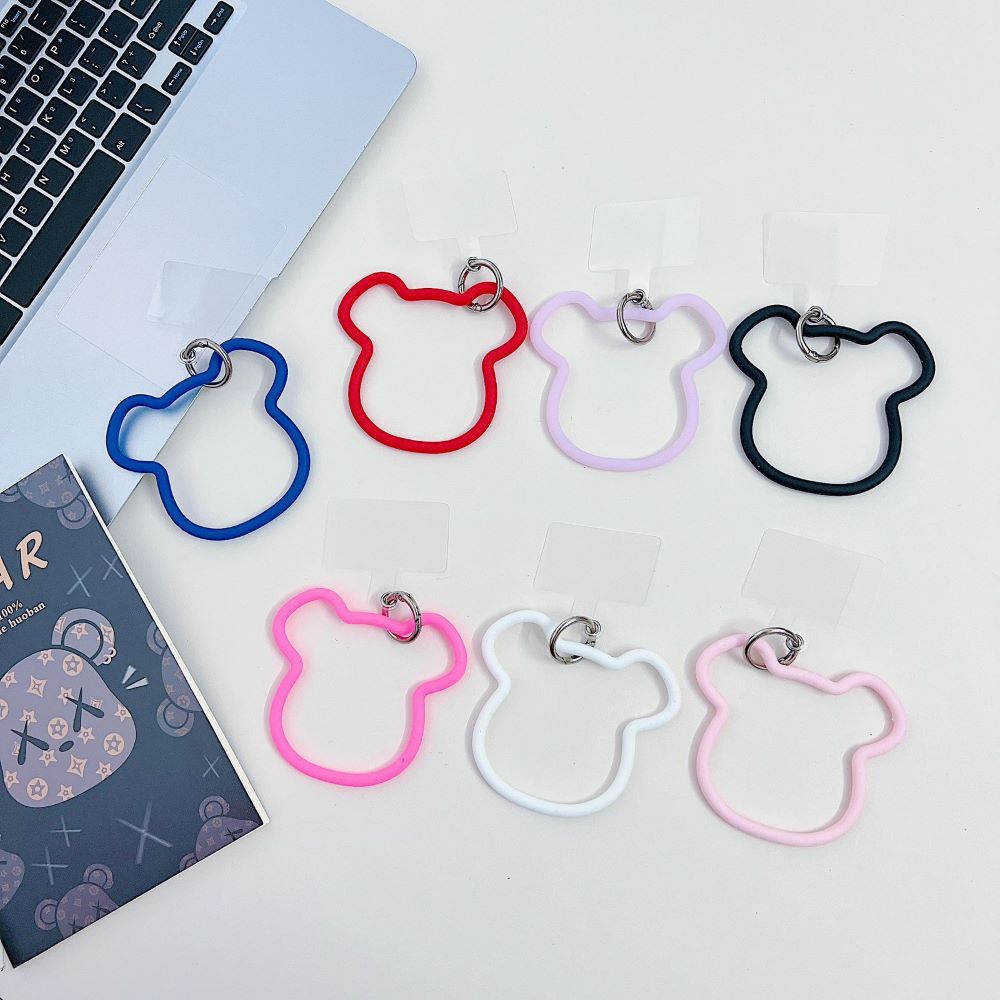 3D Machine Bear Soft Phone Case With Random Color Bracelet - iPhone 14