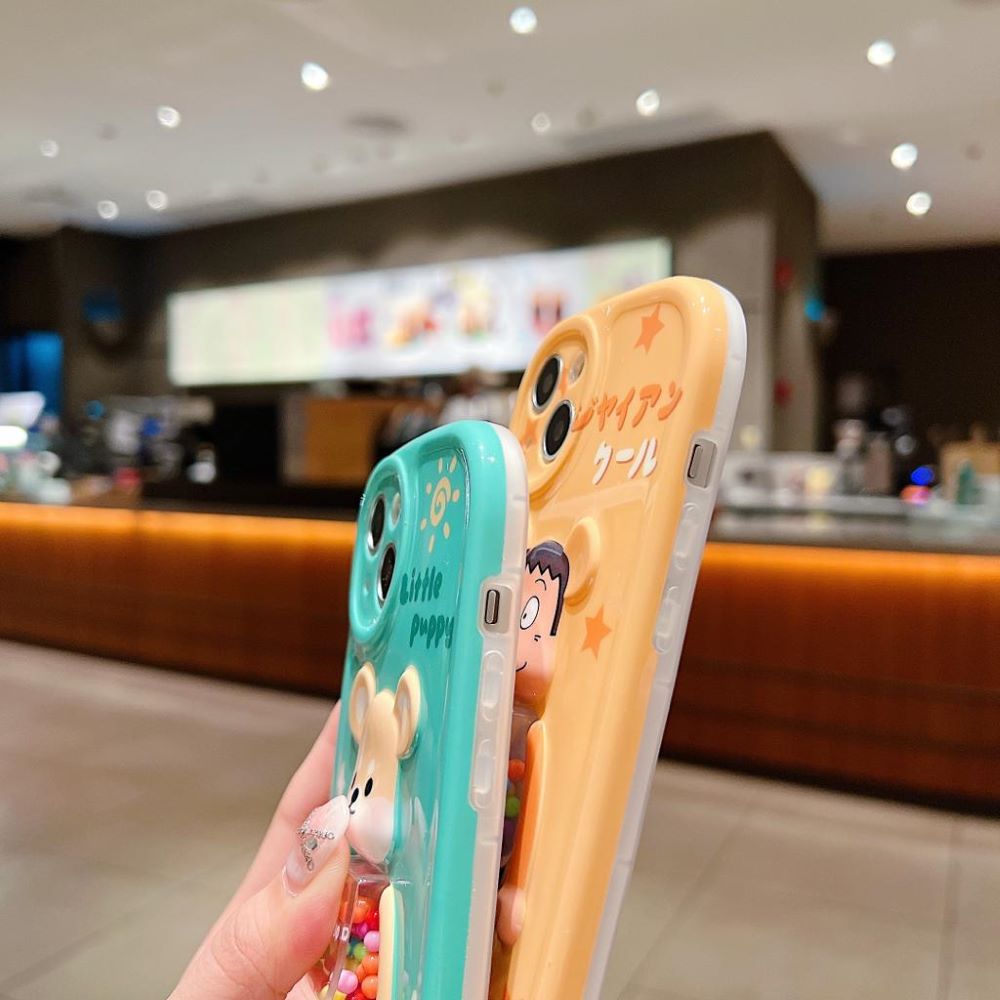 3D Machine Bear Soft Phone Case With Random Color Bracelet - iPhone 14