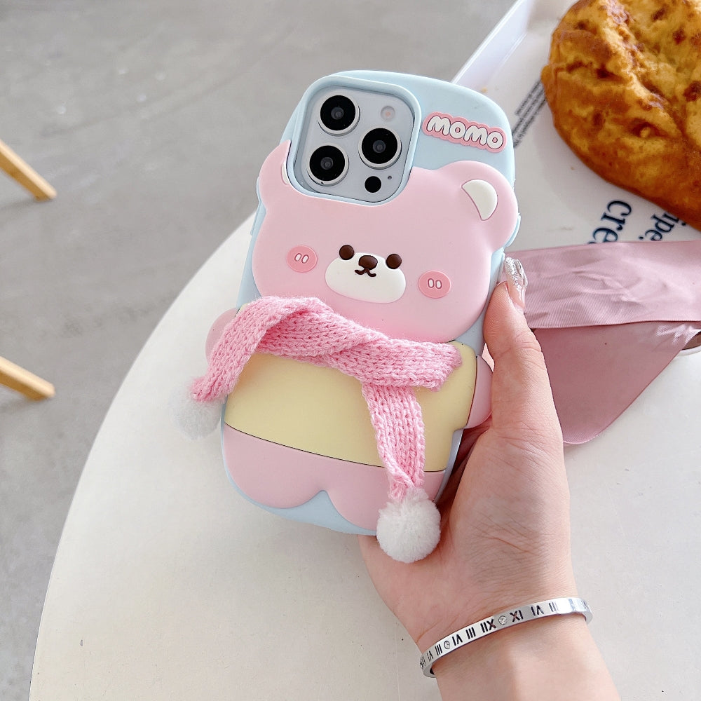 3D Silicone Bear Soft Phone Case - iPhone 14