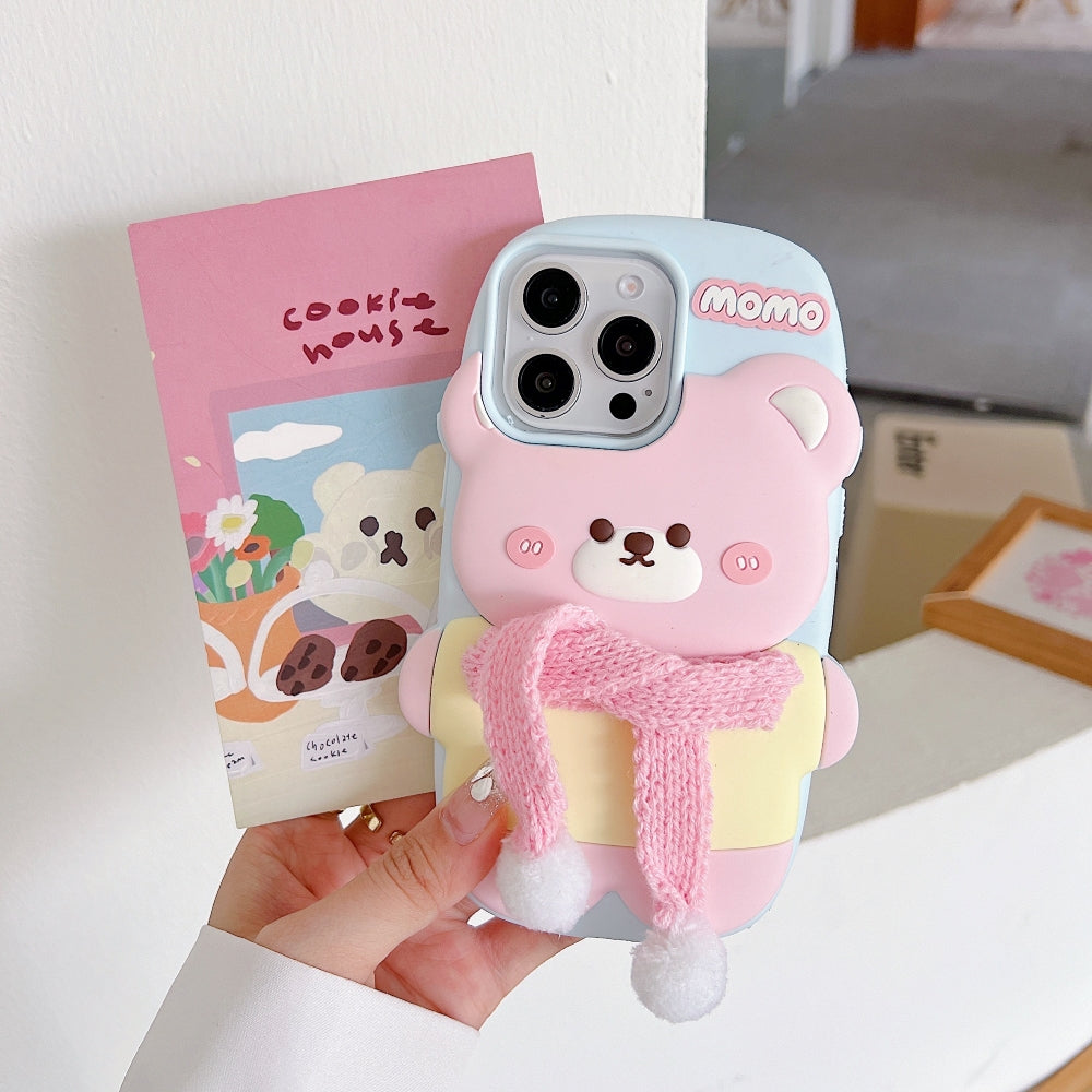 3D Silicone Bear Soft Phone Case - iPhone 15