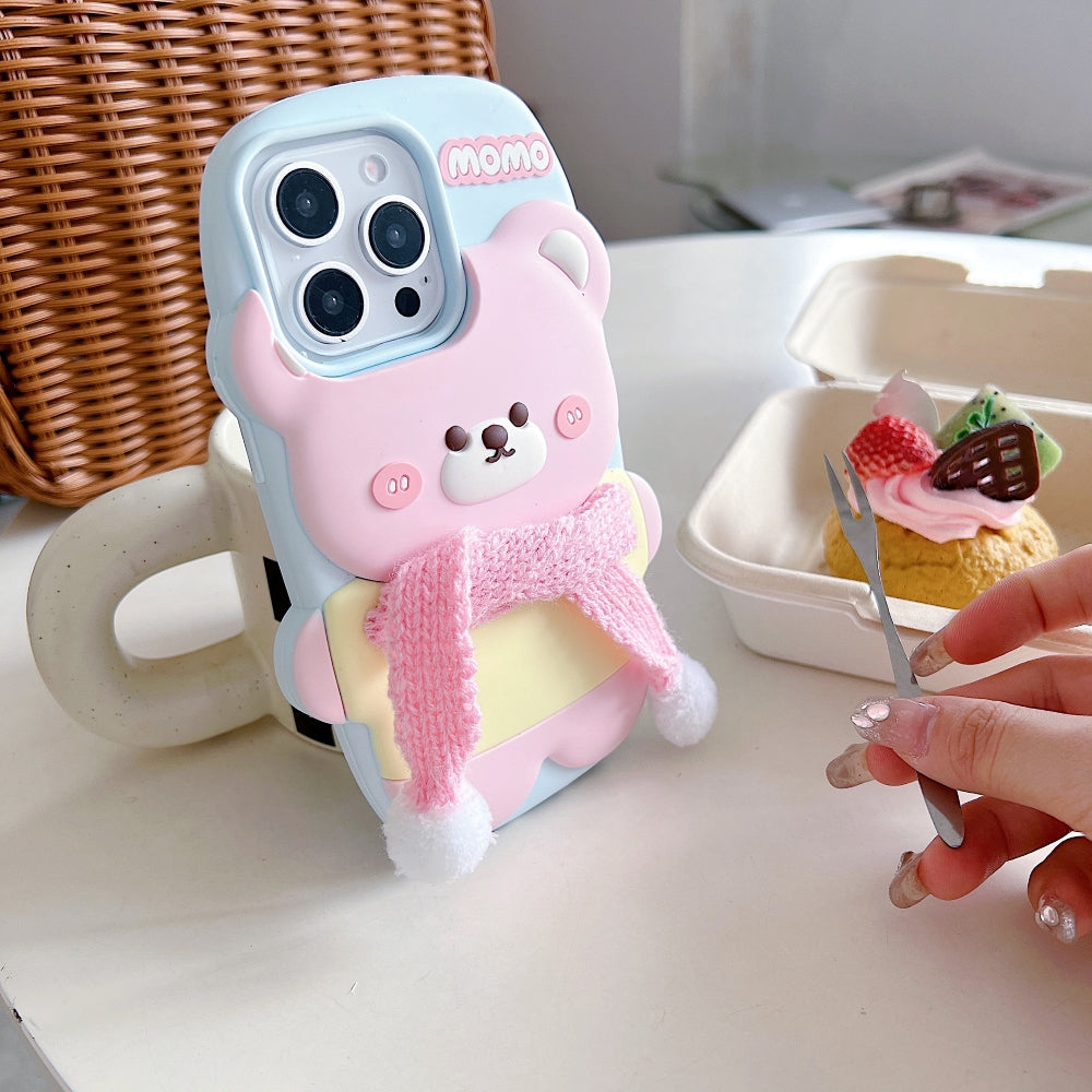 3D Silicone Bear Soft Phone Case - iPhone 13 Pro Max