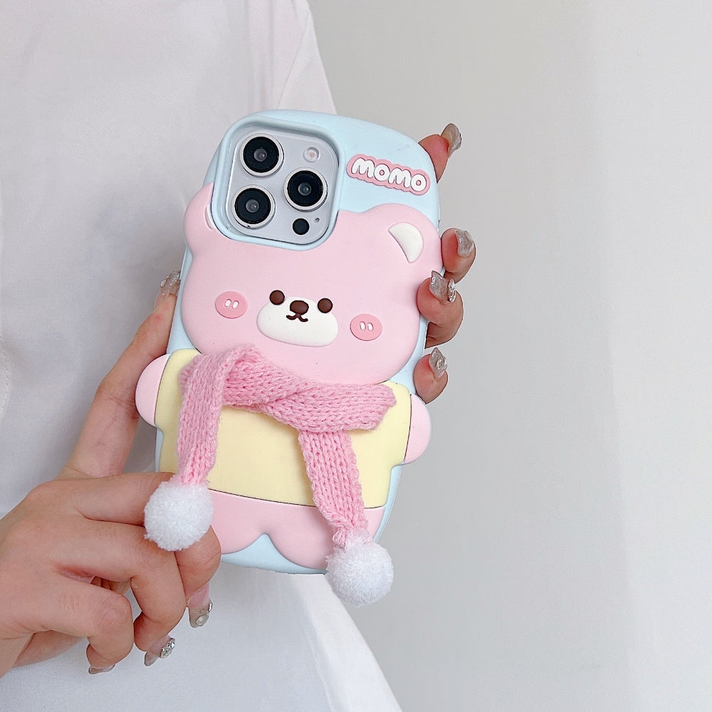 3D Silicone Bear Soft Phone Case - iPhone 13 Pro Max