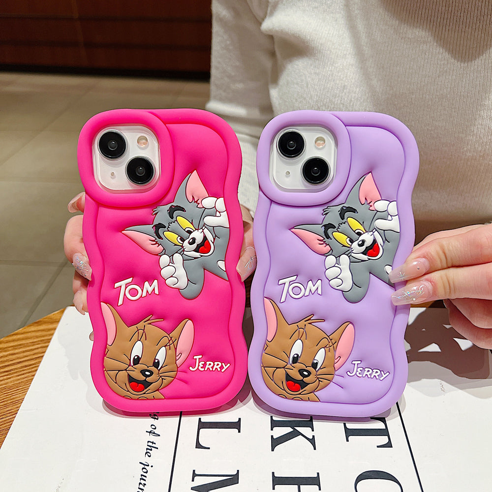 Silicone Soft 3D Cartoon Wavy Edge Phone Case - iPhone 14