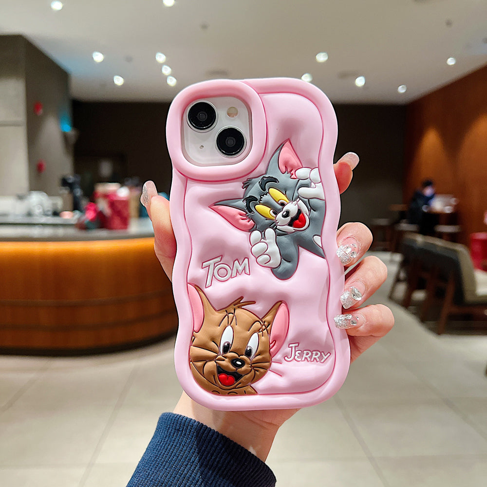 Silicone Soft 3D Cartoon Wavy Edge Phone Case - iPhone 14