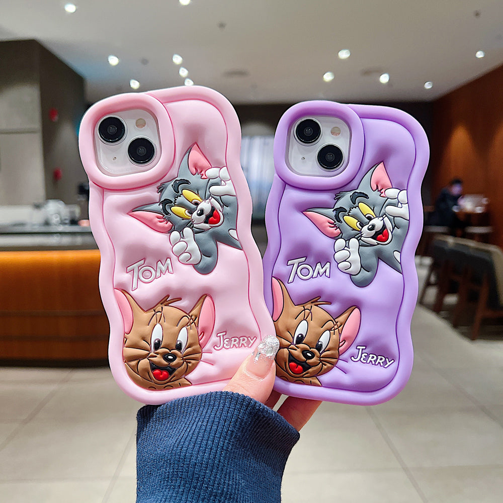 Silicone Soft 3D Cartoon Wavy Edge Phone Case - iPhone 14