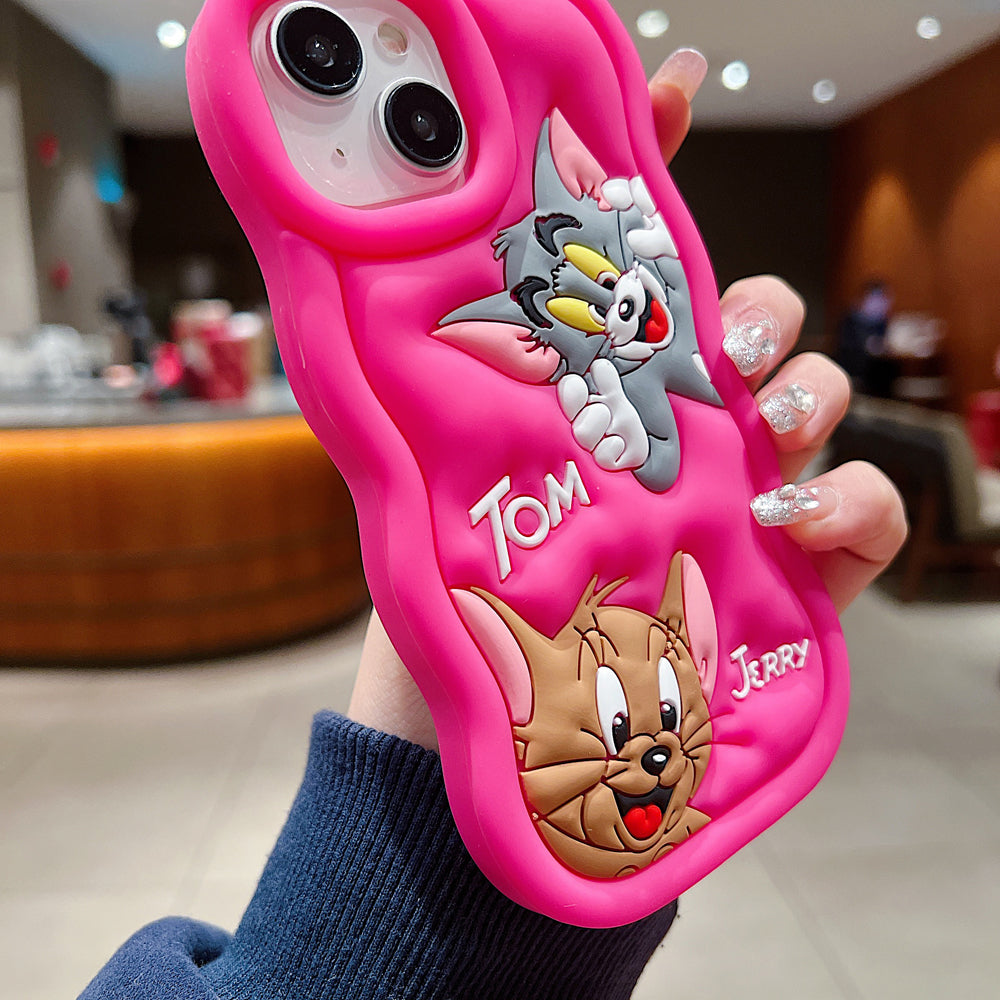 Silicone Soft 3D Cartoon Wavy Edge Phone Case - iPhone 14