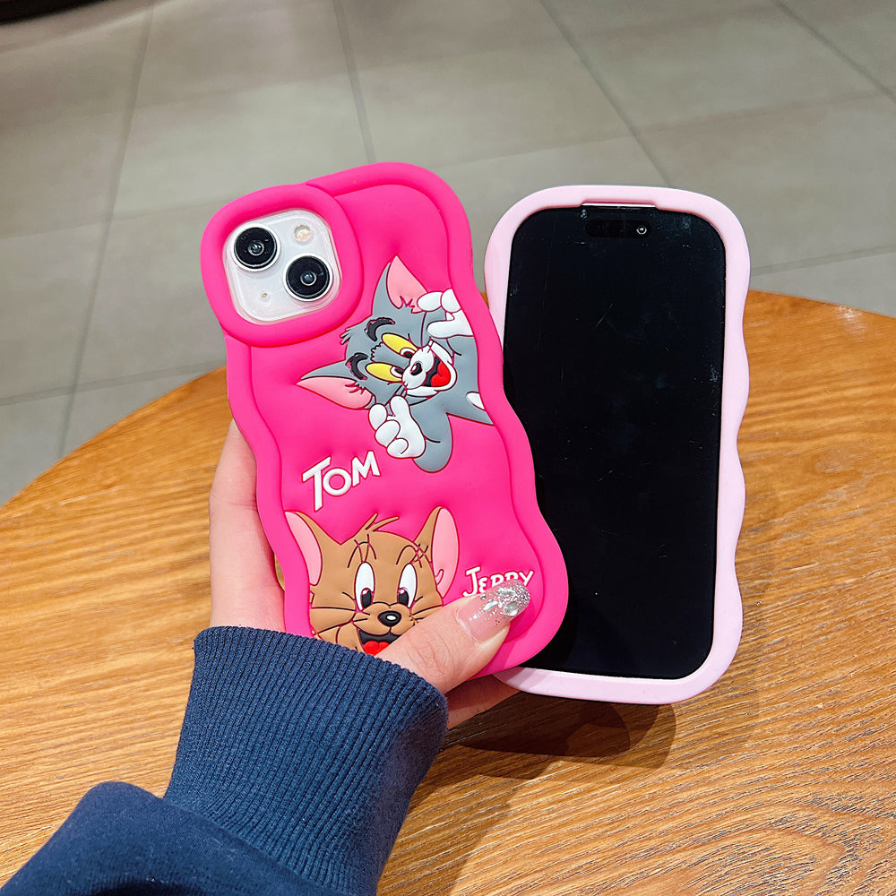 Silicone Soft 3D Cartoon Wavy Edge Phone Case - iPhone 14