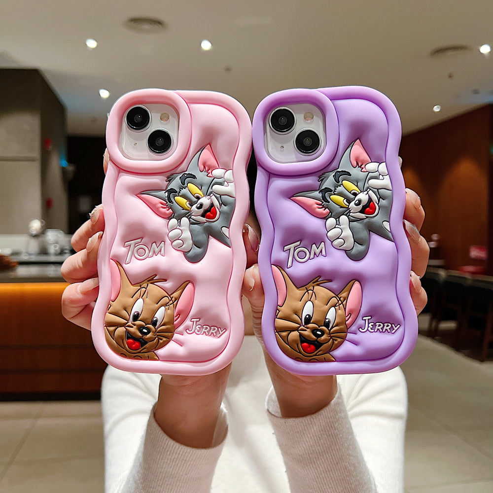 Silicone Soft 3D Cartoon Wavy Edge Phone Case - iPhone 14