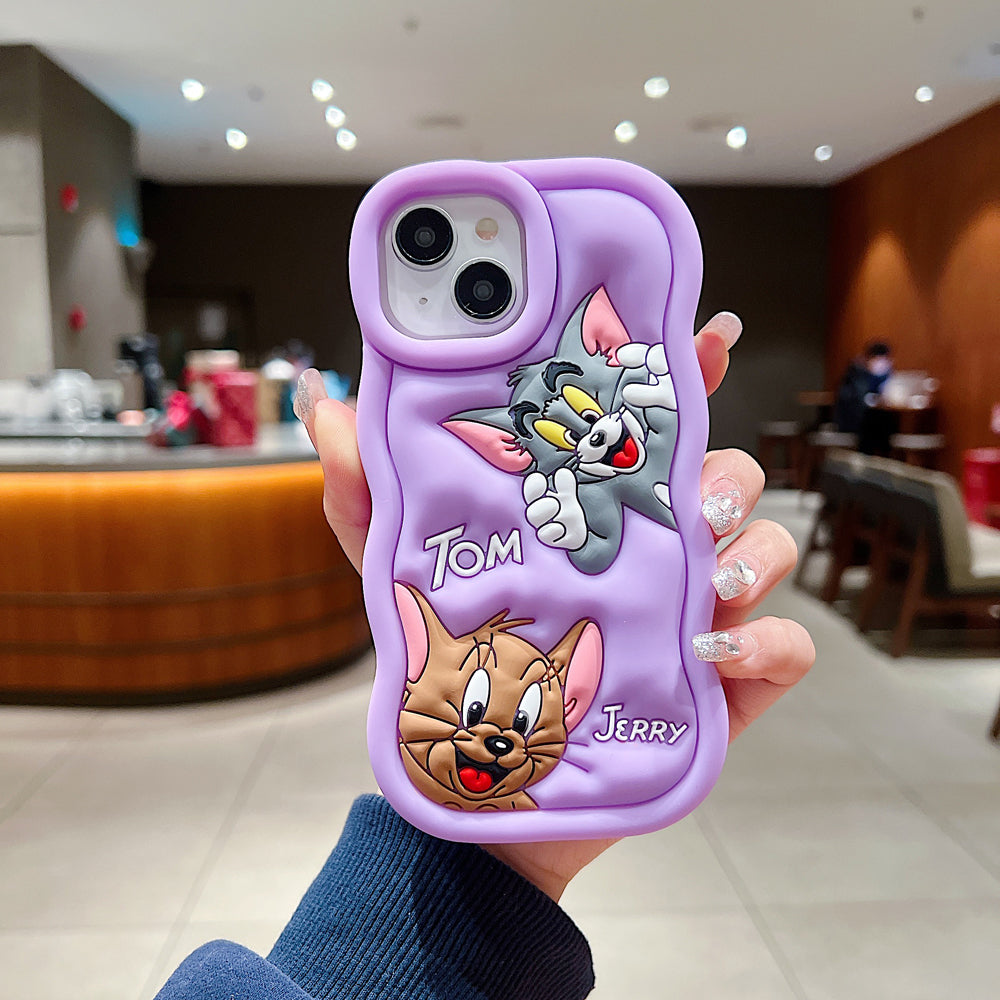 Silicone Soft 3D Cartoon Wavy Edge Phone Case - iPhone 14