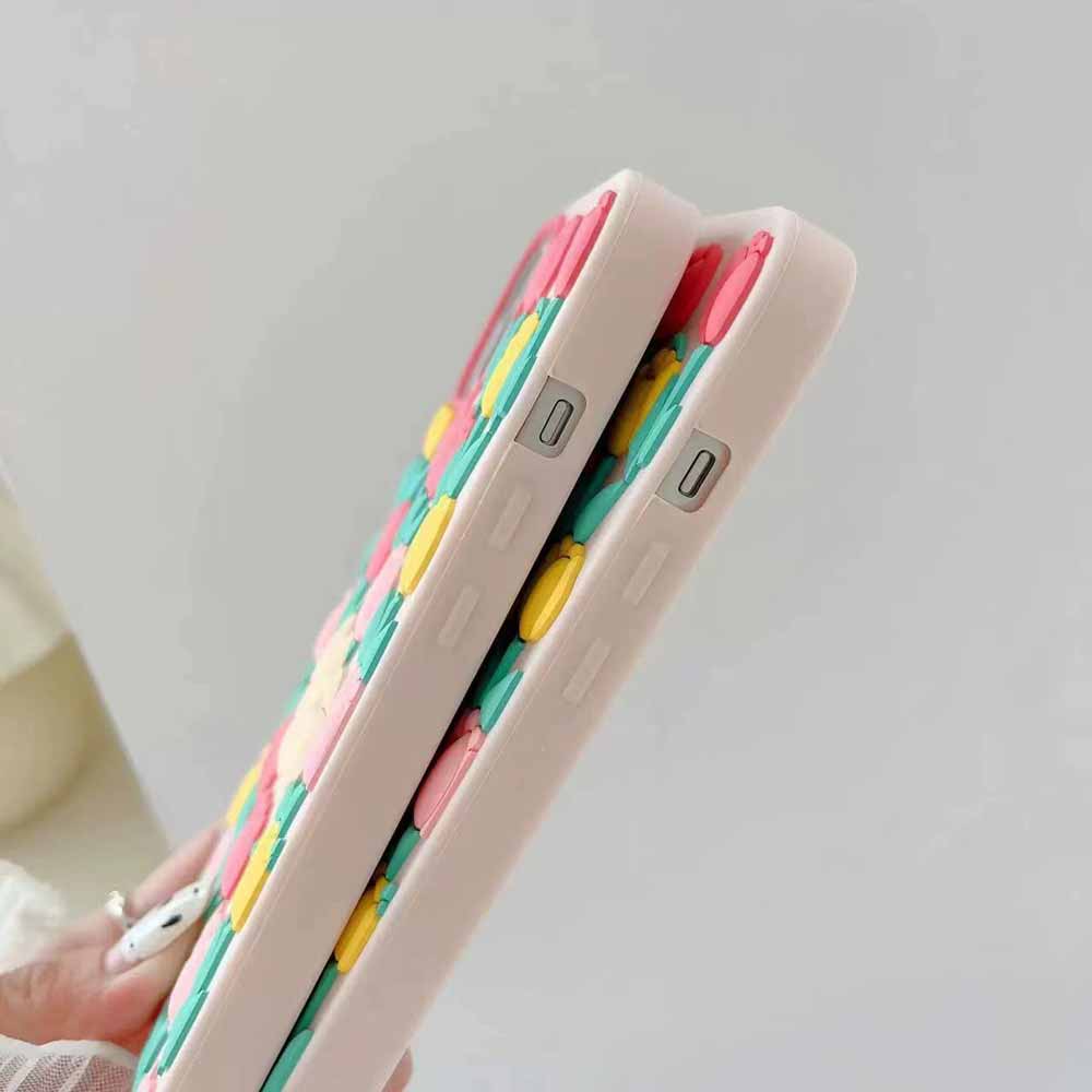 3D Tulip Flower Silicone Shockproof Cover - iPhone 11