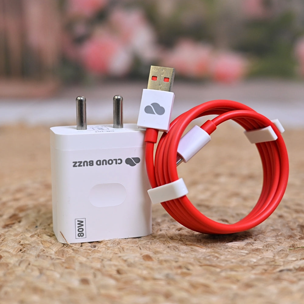 80W Fast Charger USB to Type-C Charging Plug with 1M Cable (CB104)