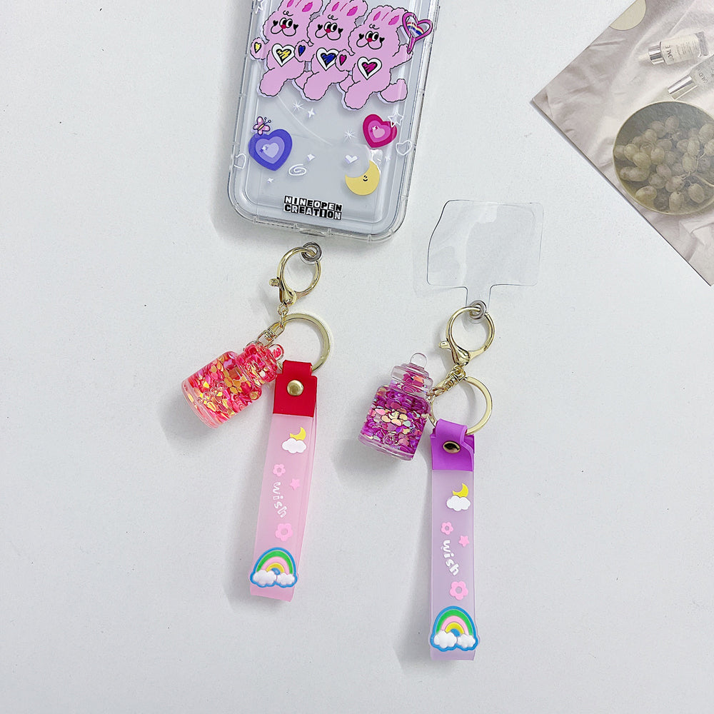 Star Glitter Bottle Acrylic Keychain | Phone Charm