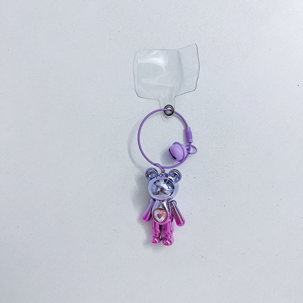 Acrylic Standing Heart Diamond Bear Keychain | Phone Charm | Handbag Charm