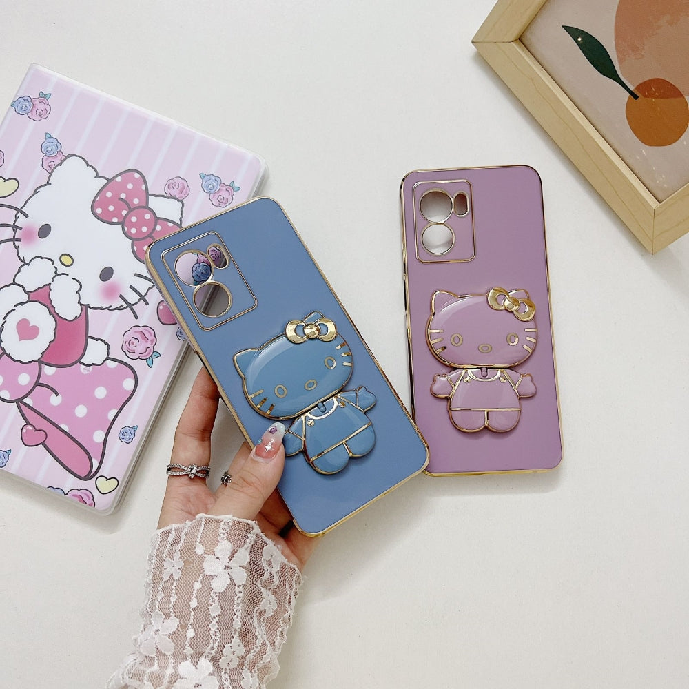 Rotated Kitty Mirror Stand Luxury Electroplated Cover - Mi Note 7S