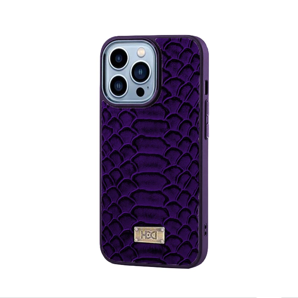 Artificial Alligator 3D Skin Plating Shockproof PU Leather Case - iPhone 14