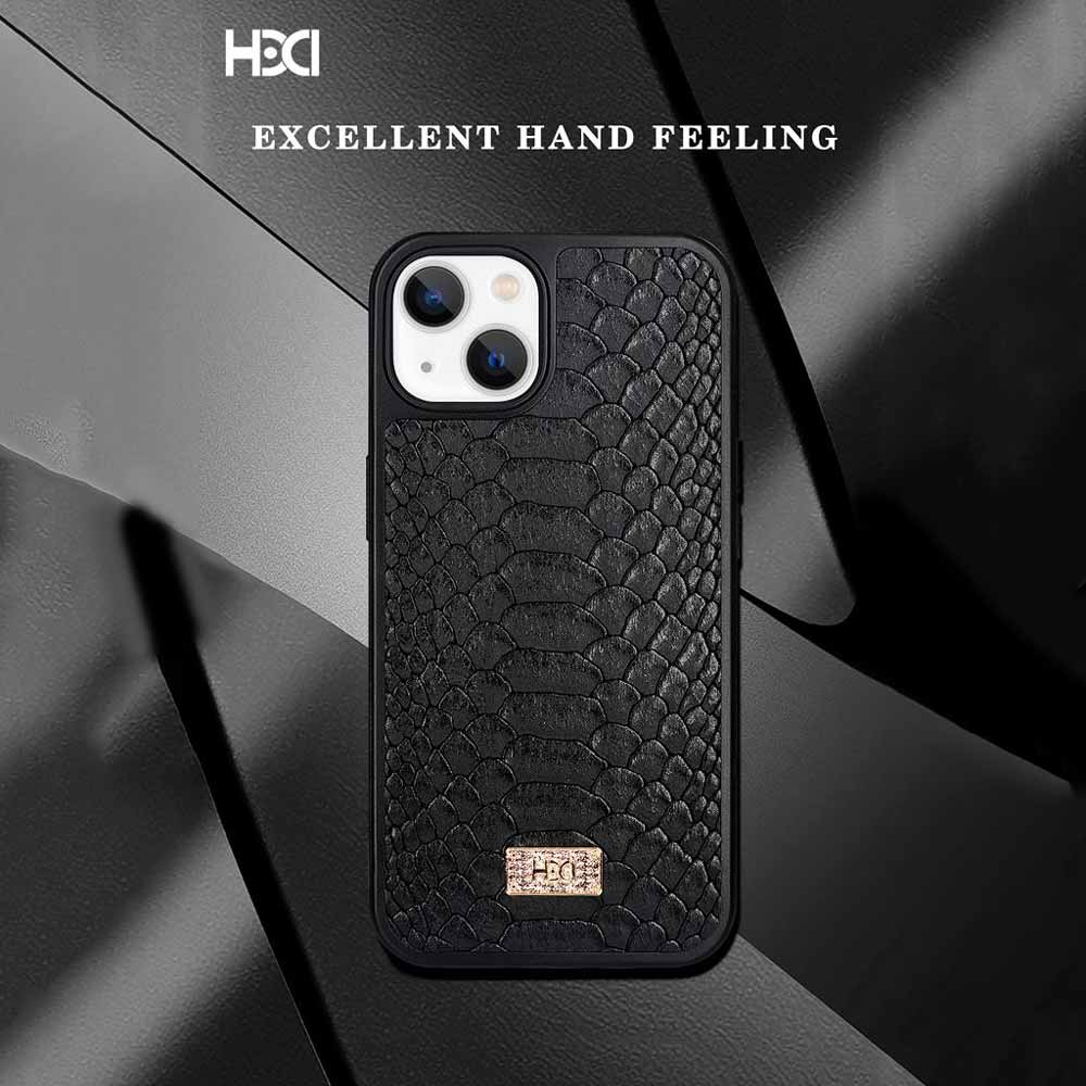 Artificial Alligator 3D Skin Plating Shockproof PU Leather Case - iPhone 14