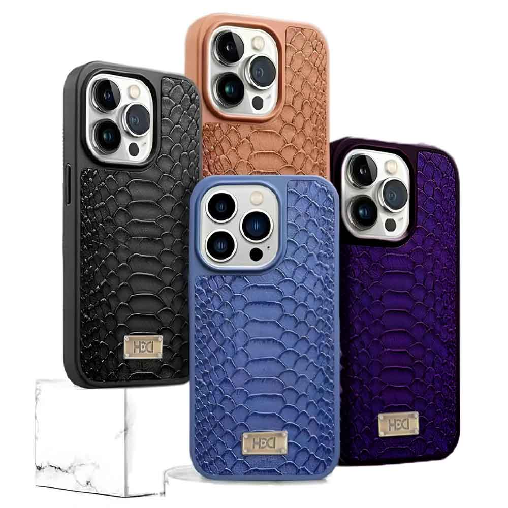 Artificial Alligator 3D Skin Plating Shockproof PU Leather Case - iPhone 13 Pro Max