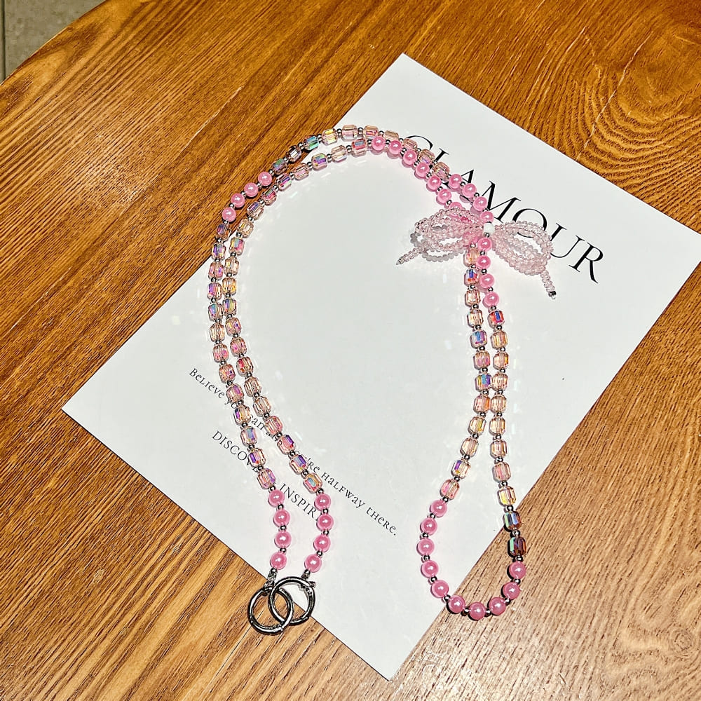 Blush Butterfly Sugar Bow Phone Chain | Phone Strap
