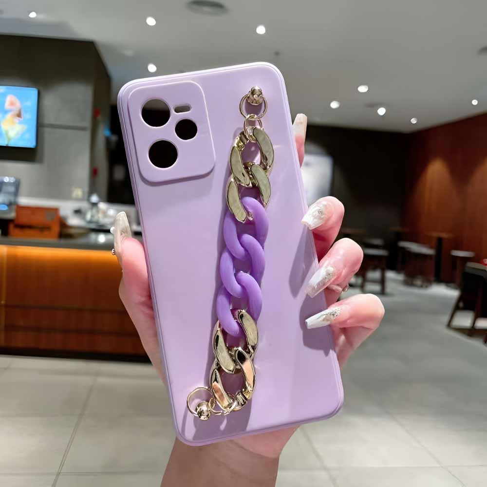 Bracelet Strap Camera Protection Color TPU Phone Case - Vivo Y93